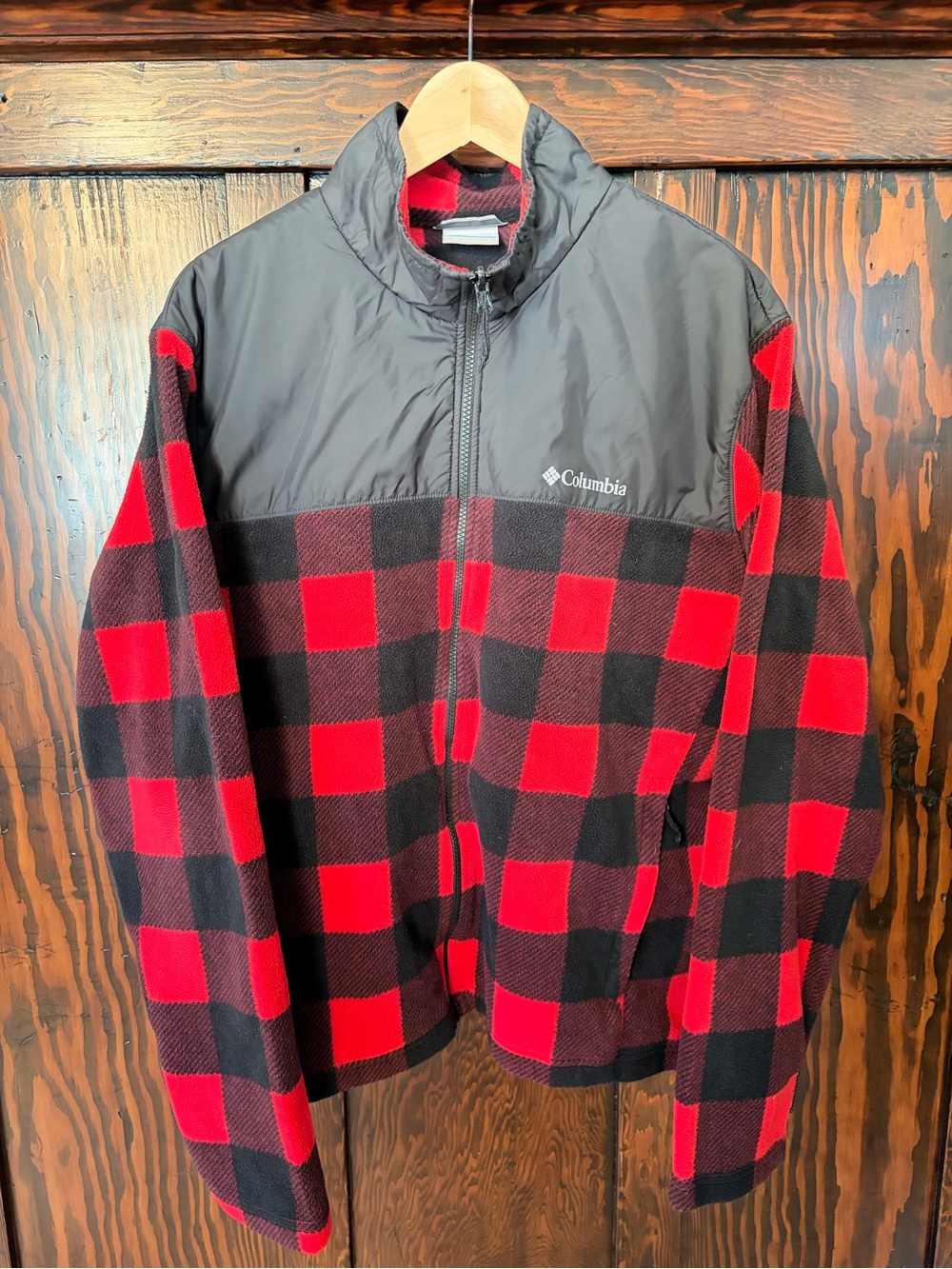 Columbia Red & Black Buffalo Plaid Performance Full-Zip Jacket